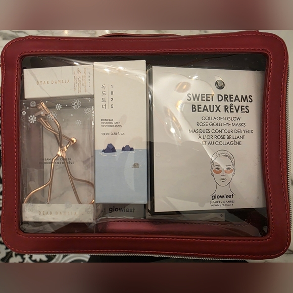 by Sophie Other - K-Beauty Wonderland Sophie Red Makeup Bag Round Lab Torriden Eyelash Curler NWT